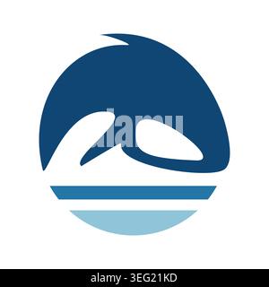 Moderner Whale-Symbol-Vektor und minimalistischer Stil. Ideal für Branding, Logos, Apps, Websites, Meeresthemen, Meeresprojekte, Verpackungen, soziale Medien und Stock Vektor