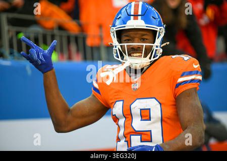 Denver Broncos Wide Receiver Marvin Mims Jr. Stockfoto