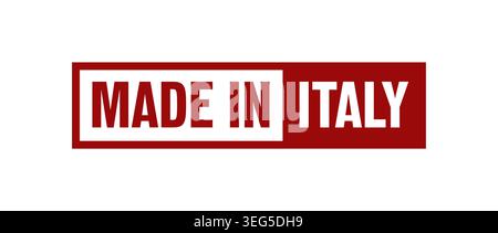 Quadratisches Logo in Italien mit roten Flaggenfarben Stock Vektor