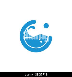 Buchstabe c Clean Water Waschmaschine Loundry Logo Vektor Stock Vektor