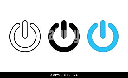 Ein-/Ausschaltsymbol ein-/Ausschalter umrandet eine durchgehende und blaue Vektorgrafik Stock Vektor