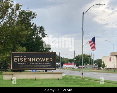 Eintritt zur Dwight D. Eisenhower Presidential Library, Museum & Boyhood Home in Abilene, Kansas. (Foto: Eric Adler/The Kansas City Star/TNS/SIPA USA) Stockfoto