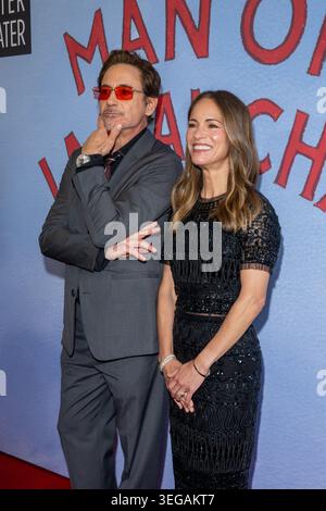 New York, Usa. Mai 2026. NEW YORK, NEW YORK - 18. MAI: Robert Downey Jr. und Susan Downey nehmen am 18. Mai 2026 an der Lincoln Center Theater Spring Gala zu Ehren von Robert Downey Jr. & Susan Downey im Vivian Beaumont Theatre im Lincoln Center 2026 in New York City teil. Quelle: Ron Adar/Alamy Live News Stockfoto