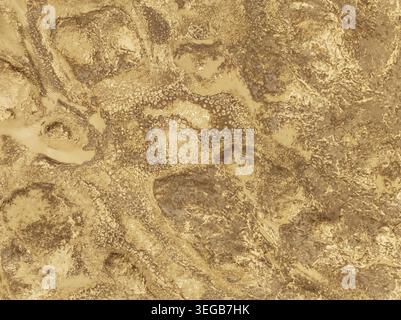 Zerrissene Erde und vertrocknete Erde. Luftaufnahme. Drohnenaufnahme. Namib-Wüste, Skeleton Coast, Namibia Stockfoto