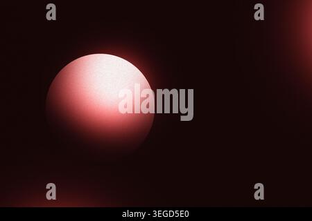 Minimalistischer, rot strukturierter Kugelkopf mit dramatischer Chiaroscuro-Beleuchtung Stockfoto