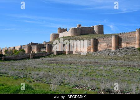 Schloss Berlanga de Duero (12.-16. Jahrhundert). Provinz Soria, Castilla y León, Spanien. Stockfoto