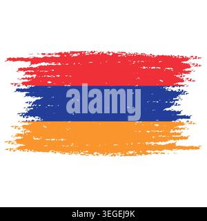 Armenische Nationalflagge Pinselstriche, grunge patriotisches Banner Stock Vektor