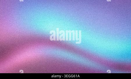 Abstrakter 4K-Hintergrund mit körnigem Farbverlauf mit verschwommenen Lila-, Blau- und Rosa-Tönen. Hochwertige, laute Textur, perfekt für moderne Tapeten, Banner, und Stockfoto