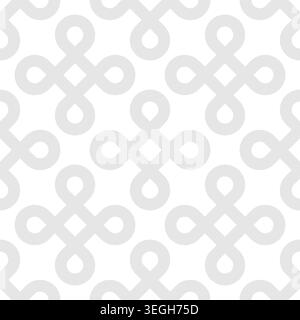 Nahtloses Muster Des Kleeblatt-Knotens. Vektormuster mit Formen auf einem transparenten Hintergrund. Schließt geometrische Formen in einem wiederholten Layout ein. Geeignet für verschiedene dekorative Designprojekte. Stock Vektor