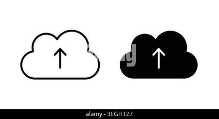 Abbildung des Symbols zum Hochladen der Cloud. Pixelperfekte Vektorgrafiken Stock Vektor