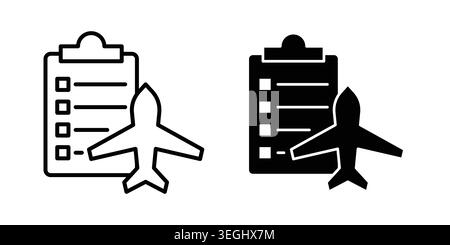 Abbildung des Symbols für den Reiseplan. Pixelperfekte Vektorgrafiken Stock Vektor