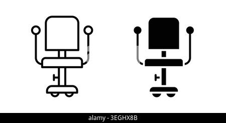 Illustration des Bürostuhls. Pixelperfekte Vektorgrafiken Stock Vektor