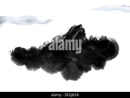 Strukturierte Wolke, isoliert auf weißem Hintergrund Stockfoto