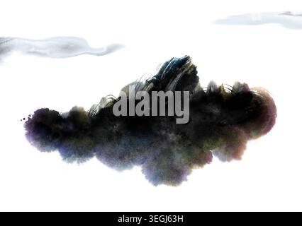 Strukturierte Wolke, isoliert auf weißem Hintergrund Stockfoto