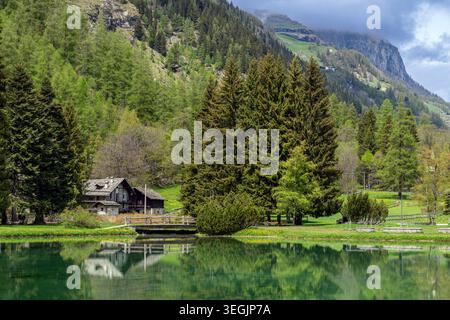 Lake Gover, Gressoney-Saint-Jean, Aostatal, Italien Stockfoto