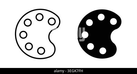 Logo des Palettensymbols. Stylesymbole mit flachen Versionen umreißen Stock Vektor