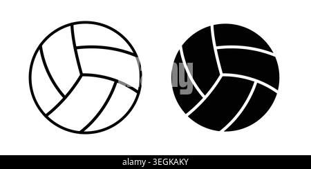 Volley Ball-Symbol-Logo. Stylesymbole mit flachen Versionen umreißen Stock Vektor