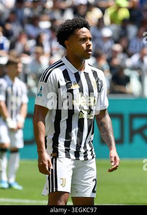 IPA84900698: Weston McKennie von Juventus FC während des Spiels der Serie A 2025/26 zwischen Juventus FC und ACF Fiorentina im Allianz Stadium am 17. Mai 2026 in Turin, Italien - ph Giuliano Marchisciano Stockfoto