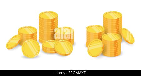 Goldmünzen stapeln. Begriff des Wohlstands. Vektordesign. Stock Vektor