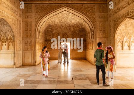 Khas Mahal, Mogul-Kaiser Shah Jahan, Privatresidenz im Agra Fort, Agra, Uttar Pradesh, Indien. Stockfoto