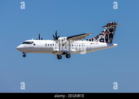 PNG Air ATR-42-600 (REG: P2-ATT), brandneu vom Hersteller bei Lieferung an seinen neuen Betreiber PNG Air. Stockfoto