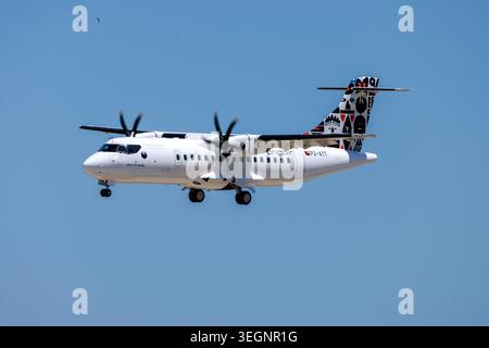 PNG Air ATR-42-600 (REG: P2-ATT), brandneu vom Hersteller bei Lieferung an seinen neuen Betreiber PNG Air. Stockfoto