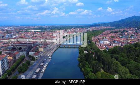 Fluss Po City View Turin Italien Stockfoto
