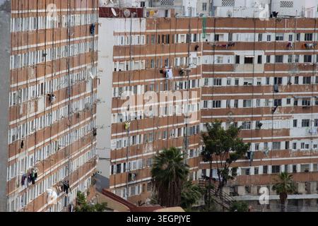 Hoch dichte Wohnhäuser und Apartmenthäuser in Las Palmas, Gran Canaria, Spanien Stockfoto