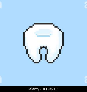 Pixel Art Tooth-Spiel-Asset-Design Stock Vektor