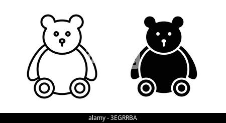 Teddybär-Symbol-Vektor-Symbol-Grafiken Stock Vektor