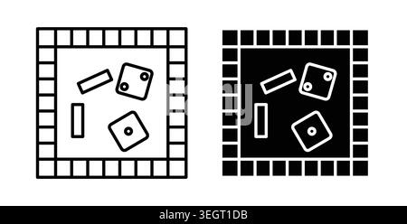 Symbol für das Spielbrett. Vektor-Illustration Pack in schwarzer Farbe. Stock Vektor