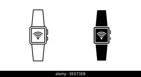 Symbol für Smartwatch. Vektor-Illustration Pack in schwarzer Farbe. Stock Vektor
