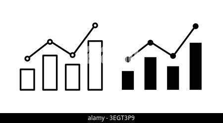 Symbol „Statistik“. Vektor-Illustration Pack in schwarzer Farbe. Stock Vektor