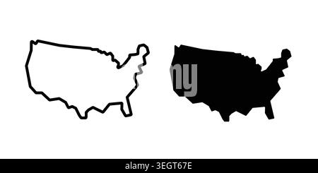 Amerika Karte Symbol Vektor, Symbol, Logo Illustrationen Stock Vektor
