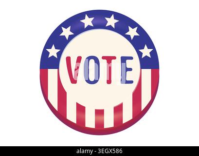 Vektorbanner mit Text der Abstimmung auf abstraktem Hintergrund. Vektor-Poster für die US-Präsidentschaftswahl 2024. Wahl der USA. Stock Vektor