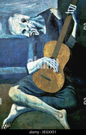 The Old Guitarist, um 1903 von Pablo Picasso Stock Vektor
