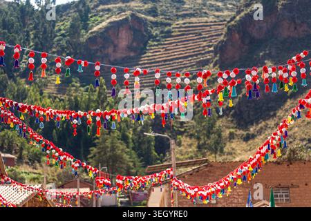 Hauptplatz von Pisac, Peru Stockfoto