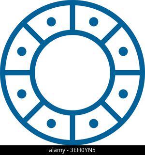 Poker Chip Icon Vektor Design Vorlagen einfaches und modernes Konzept Stock Vektor