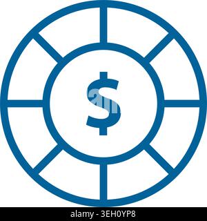 Poker Chip Icon Vektor Design Vorlagen einfaches und modernes Konzept Stock Vektor