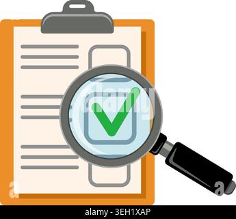 Audit and Test Flat Symbolsatz für Flyer, Poster, Websites wie Test- und Vergrößerungsglas. Isolierte Vektordarstellung Stock Vektor
