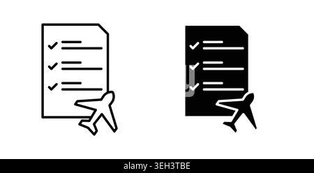 Symbol für Reiseplan. Illustration des abgewickelten Vektors Stock Vektor