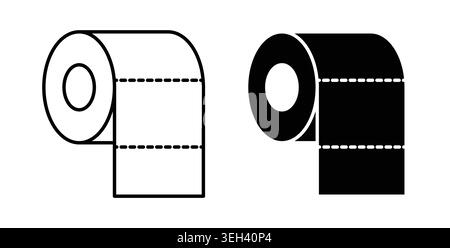 Symbol für Toilettenpapier. Illustration des abgewickelten Vektors Stock Vektor