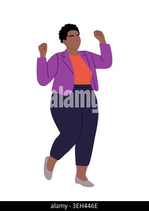 Illustration einer selbstbewussten Frau mit erhobener Faust Stock Vektor