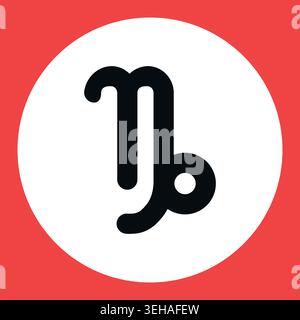 Zodiac-Horoskop. Symbol des astrologischen Steinbocks. Stilisiertes Sternzeichen esoterisch. Einfache Darstellung des Linienvektors Stock Vektor