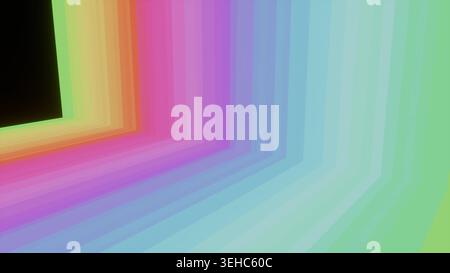 Abstraktes BG 3D-Rendering mit Regenbogenkurvenstreifen Stockfoto
