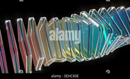 Boxen Glasblock transparente abstrakte Form bg 3D-Rendering Stockfoto