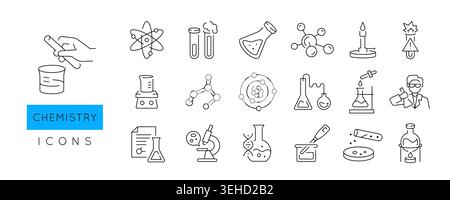 Chemie-Icons Set Stock Vektor