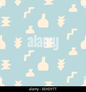 Abstrakte Geometrische Formen Nahtloses Muster Aus Keramik Stock Vektor