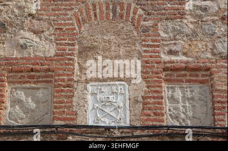 Pfarrkirche San Lorenzo Martir, La Morera, Badajoz, Extremadura, Spanien. Herausragendes Beispiel des Mudéjar-Stils in Tierra de Barros Stockfoto
