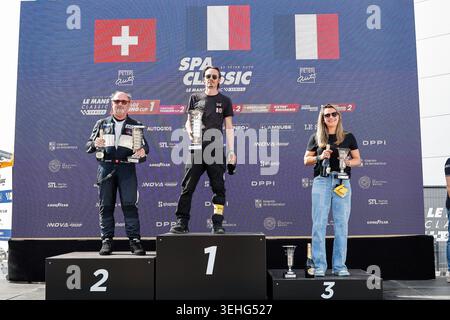 IPA85046280 - MILLE Armand (fra), Ford Capri RS 3100 Köln 1974, TC2, Heritage Touring Cup 1, Porträt, BREITTMAYER Olivier (fra), BMW 3,0 CSL 1973, TC2, Heritage Touring Cup 1, Porträt SCEMAMA Yves (che), Ford Capri RS 3100 Köln 1973, TC2, Heritage Touring Cup 1, Porträt während des Spa-Classic 2026, 2. Runde der Le Manchors Classic Series, 22. Mai 2026, 22 Stockfoto